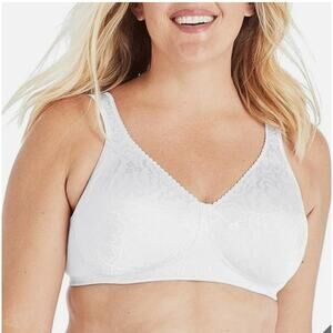 Playtex Size 38D Lift and Support 18 Hour White Floral Minimizer Bra 4745
